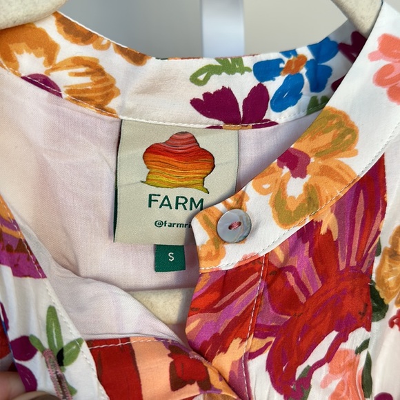 Farm Rio Spring Bananas Puff Sleeve Mini Dress Small - Picture 9 of 10